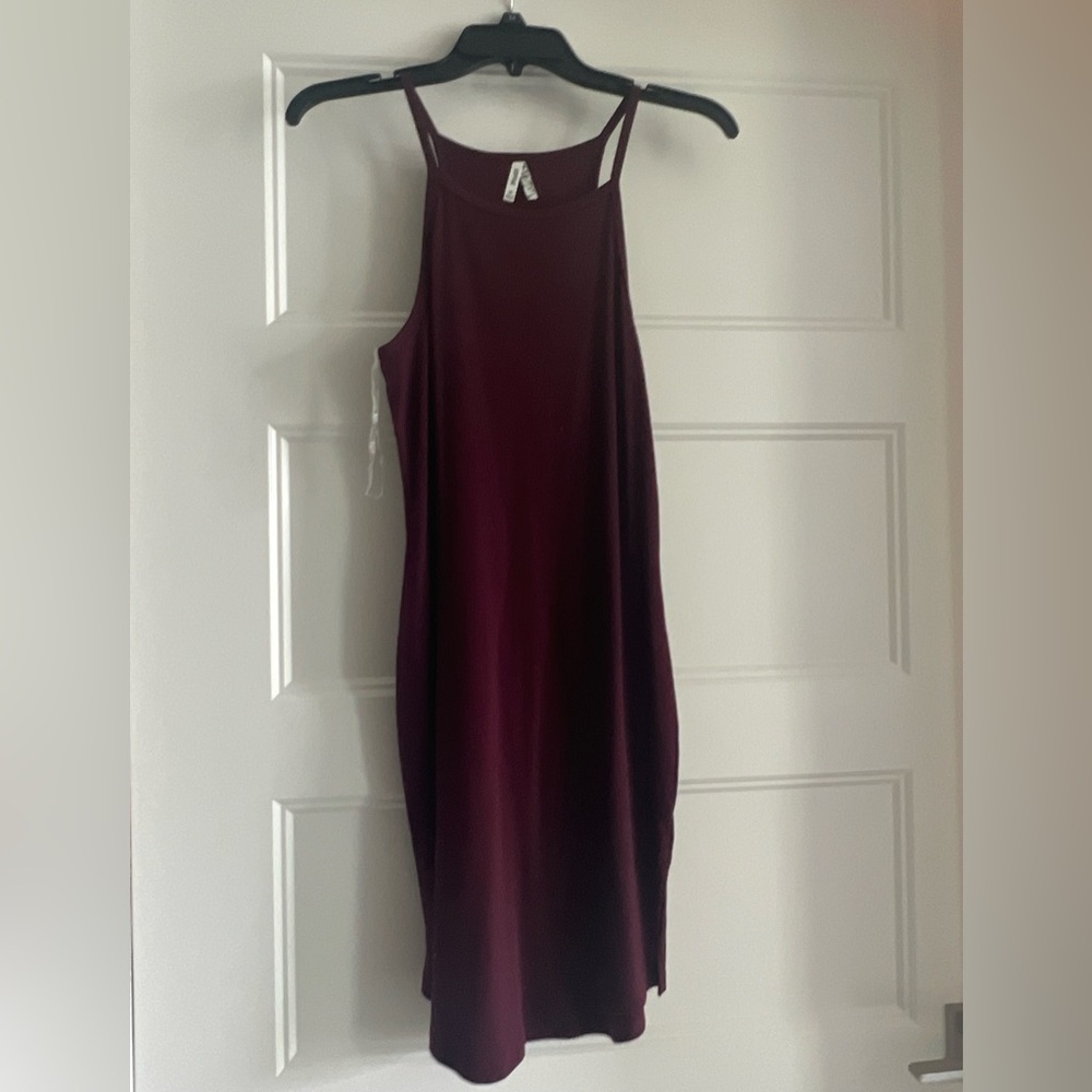 New with tags size medium ribbed burgundy tank dress